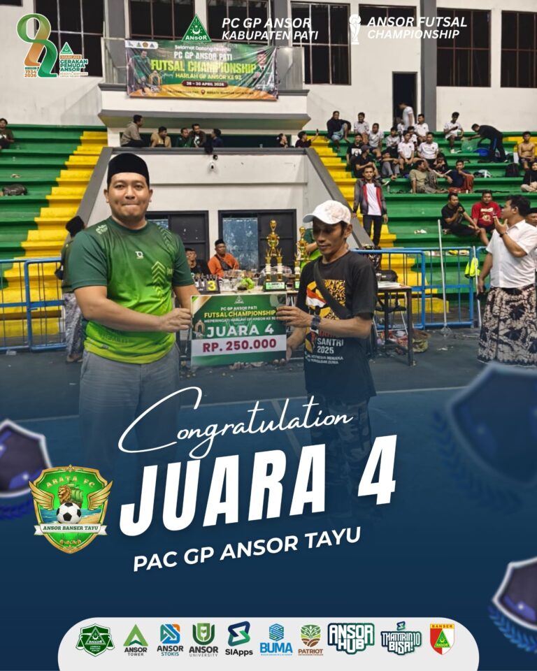 Turnamen futsal menyambut harlah GP Ansor ke 92